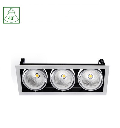 Modern-Day 3x1LED - COB Citizen, 40°, 700mA, 3x27W, IP20, varm hvit, innbyggingslys
