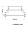 D3 Tilt360 Full Spectrum LED innfellingsspot RA97 - 2700K, Hvit