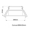 D8 Tilt360 LED downlight RA97 - 3000K, Sort