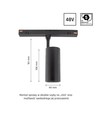10W SHIFT Spot M - 24°, sort, 44x157x178mm, 2-krets