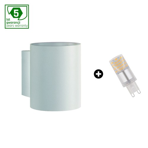 Sett: Squalla G9 rør + 4W LED-pære - 6000K (Kald hvit)