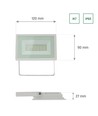 20W LED lyskaster - 2050lm, IP65, 6000K, kald hvit, utendørs