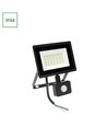 30W LED lyskaster med sensor - 6000K (Kald hvit), sort
