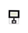 30W LED lyskaster med sensor - 6000K (Kald hvit), sort