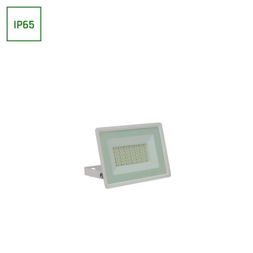 30W LED lyskaster - 2900lm, IP65, hvitt hus, kald hvit