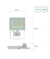 50W Noctis Lux 3 LED lyskaster med sensor - 4000K, IP44, hvit, utendørs