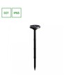 1W Solara Plato solcelle hagelampe, CCT - IP65, sort, inkl. spyd, 3000K/4000K/6000K, 3.2V