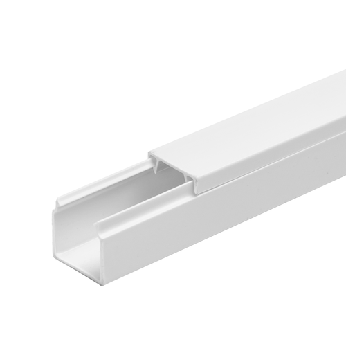 PVC-kabelkanal 16x16mm - Hvit, 2 meter med lim