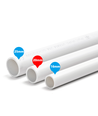 PVC elektrisk rør Ø20mm - 2 meter, hvit