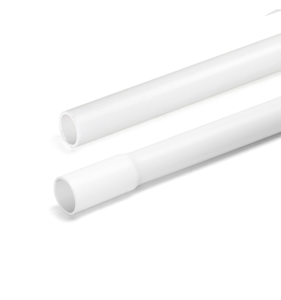 PVC elektrisk rør Ø16mm - 2 meter med skjøt, hvit