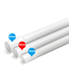 PVC elektrisk rør Ø20mm - 2 meter med skjøt, hvit