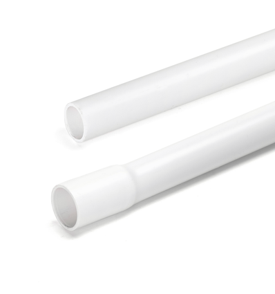 PVC elektrisk rør Ø20mm - 2 meter med skjøt, hvit