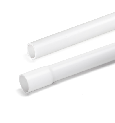 PVC elektrisk rør Ø25mm - 2 meter med skjøt, hvit