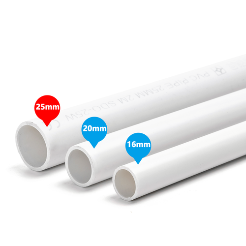 PVC elektrisk rør Ø25mm - 2 meter, vit