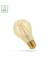 E27 4,9W LED-pære - A60, filament, ravfarget glass, ekstra varm