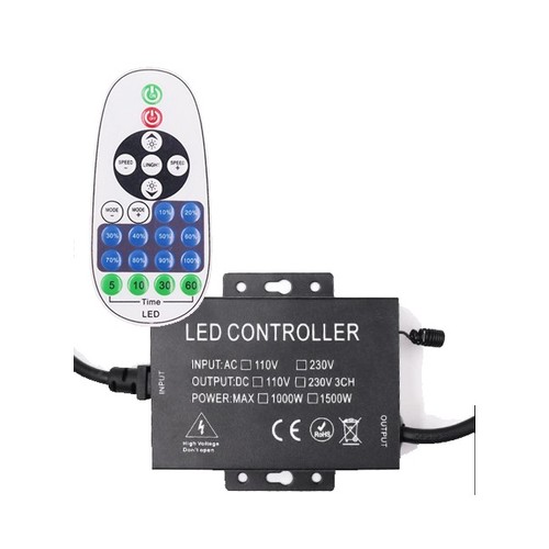 RF trådløs timer+dimmer med fjernkontroll - For 230V 8x16 Neonflex, IP67