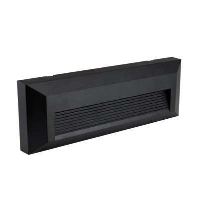 6W Encanta Asymmetric CCT vegglampe - IP54, sort, 750lm, 3 lysfarger, fasade/utendørs