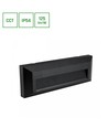 6W Encanta Asymmetric CCT vegglampe - IP54, sort, 750lm, 3 lysfarger, fasade/utendørs