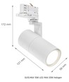3-faset GU10 Madara Mini II skinnespot - Uten lyskilde, Hvit, 3-krets