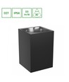 9W Torre vegglampe - IP54 utendørs, CCT, firkantet, 3 lysfarger, sort, inkl. lyskilde