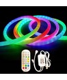 5m RGBIC Neon flex slange, komplett sett - Vevd tau, Bluetooth App, fjernkontroll, USB