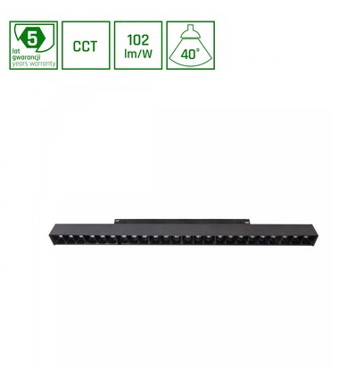 22W SMART GRID S LED skinnespot til System Shift - CCT, 2250lm, 102lm/W, 44cm, sort skinnesystem