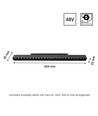 22W SMART GRID S LED skinnespot til System Shift - CCT, 2250lm, 102lm/W, 44cm, sort skinnesystem