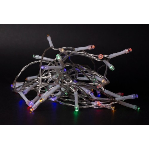 1 meter LED julelysslynge - Batteri, 10 LED, multicolor