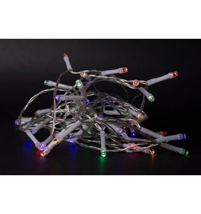 1 meter LED julelysslynge - Batteri, 10 LED, multicolor