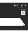 120x30 bakbelyst LED-panel, 40W - 120lm/W, hvit kant