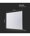 60x60 LED-panel, 36W - Høyde:33mm, hvit kant