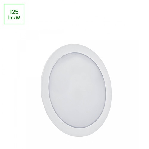 12W Ø17cm 2-i-1 LED innfellingspanel - 125lm/W, 4000K, Hull: Ø14,5 cm, Mål: Ø17 cm, utenpåliggende/innfelt