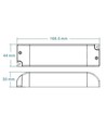 36W dimbar LED driver - Triac faseavsnittdimmer + push dim, passer våre 29W+36W store LED paneler