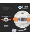 12W Ø12cm LED innfellingspanel - Samsung LED-chip, Hull: Ø7,5 cm, Mål: Ø12 cm