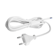 150cm strømkabel, 250V - IP20 innendørs, Hvit, Eurostøpsel og avisolerte ledninger, 6A