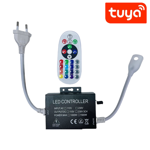 230V RGB WIFI Smart Home CLIP-ON controller - Inkl. endestykke, til 230V, minnefunksjon, 100 m