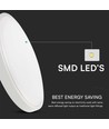 V-Tac 18W LED sensorlampe - Samsung LED chip, Mikrobølgesensor, IP44 innendørs, 230V, inkl. lyskilde