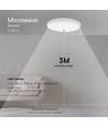 V-Tac 18W LED sensorlampe - Samsung LED chip, Mikrobølgesensor, IP44 innendørs, 230V, inkl. lyskilde