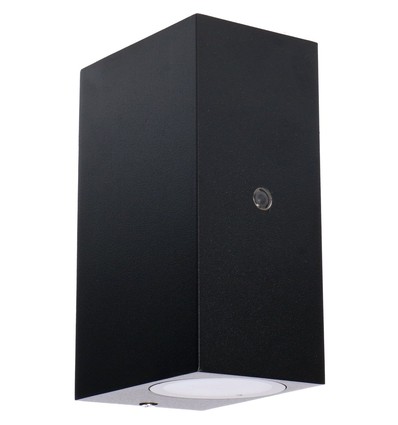 Los Angeles utendørs vegglampe med skumringssensor, Up/Down, GU10, IP44 - Sort
