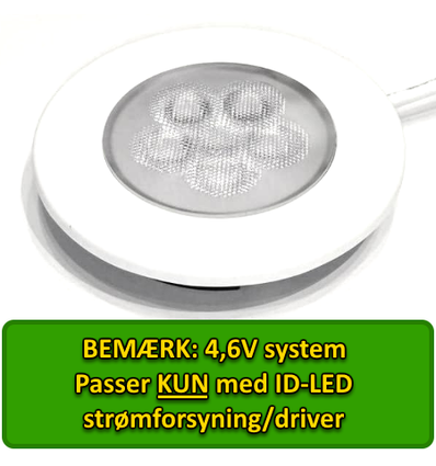 Outlet: ID-LED Innfellingsspot 2,5W i 3000K, Ra95 - Hvit