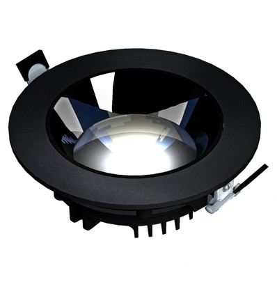 30W Model XL innfellingsspot - Sort, justerbar