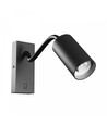 GU10 vegglampe med bryter og flexarm - Sort