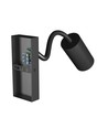 GU10 vegglampe med bryter og flexarm - Sort