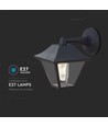 E27 Vegglampe - IP44 utendørs, sort, uten lyskilde