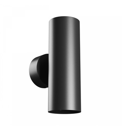 Dobbel GU10 vegglampe - Rund, sort