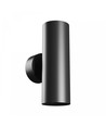 Dobbel GU10 vegglampe - Rund, sort