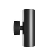 Dobbel GU10 vegglampe - Rund, sort