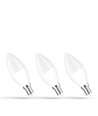 3 stk. E14 6W LED kronepære - 3000K, varm hvit, 520lm