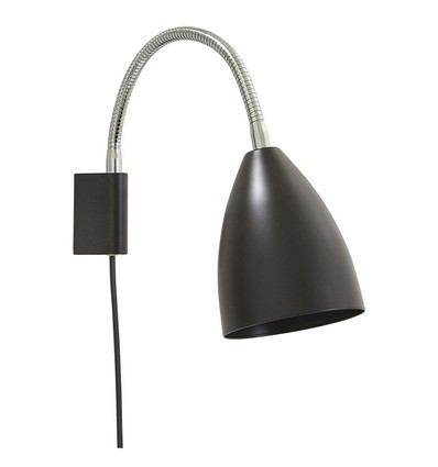 SWAY Vegglampe Ø28,5 Til E14 i Sort/Krom - Belid