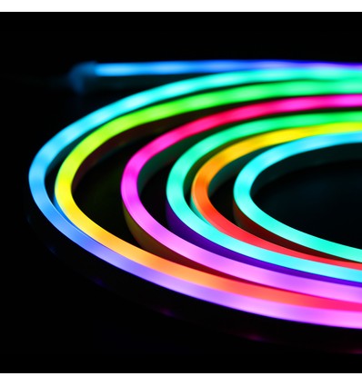 250cm RGBIC Neon Flex komplett sett - USB, Bluetooth-app, fjernkontroll, inkl. montering, 7x15 neonflex